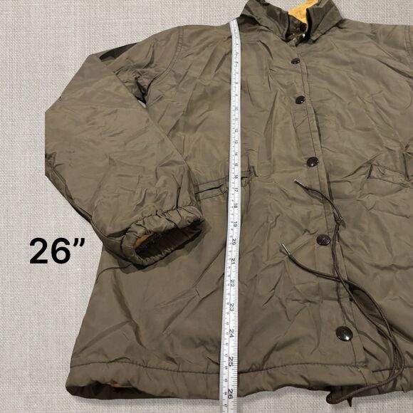 Vintage L.L. Bean Women Small Barn Coat Olive Insulated Field Jacket USA 70s 80s - Picture 4 of 9